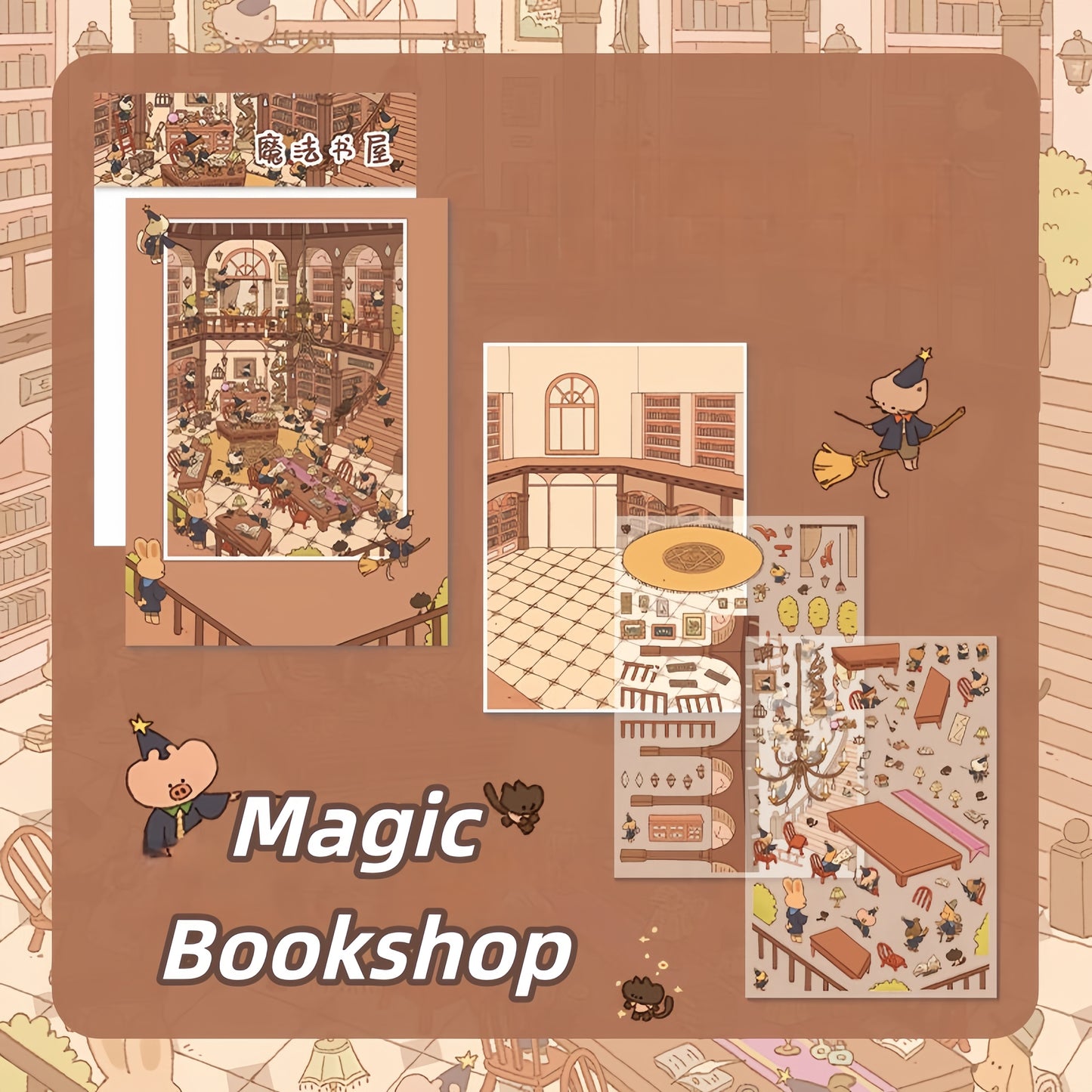 Travel Guide 3D Sticker | 4 Cute Miniature Scenes