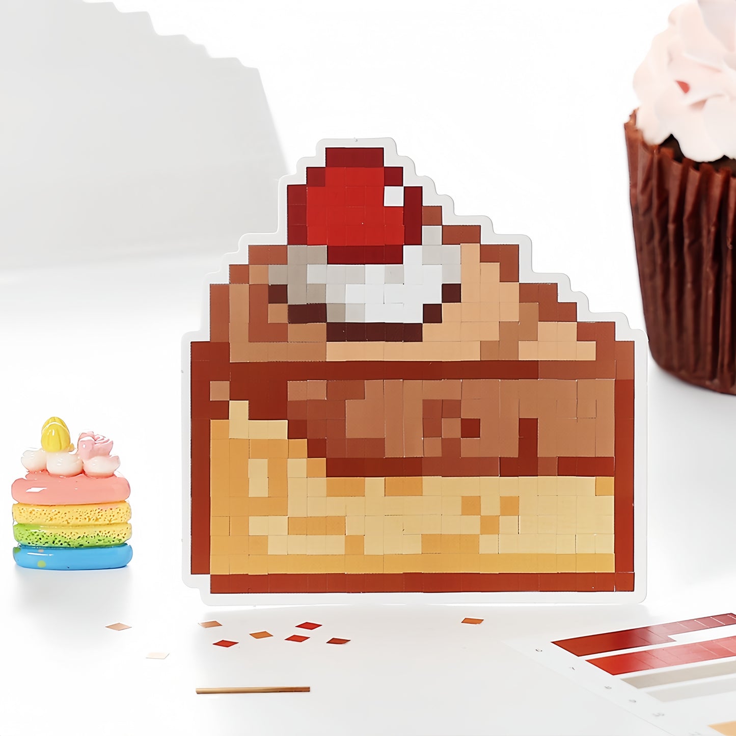 Food Pixel Bead Sticker | 6 Cute Miniature Scene