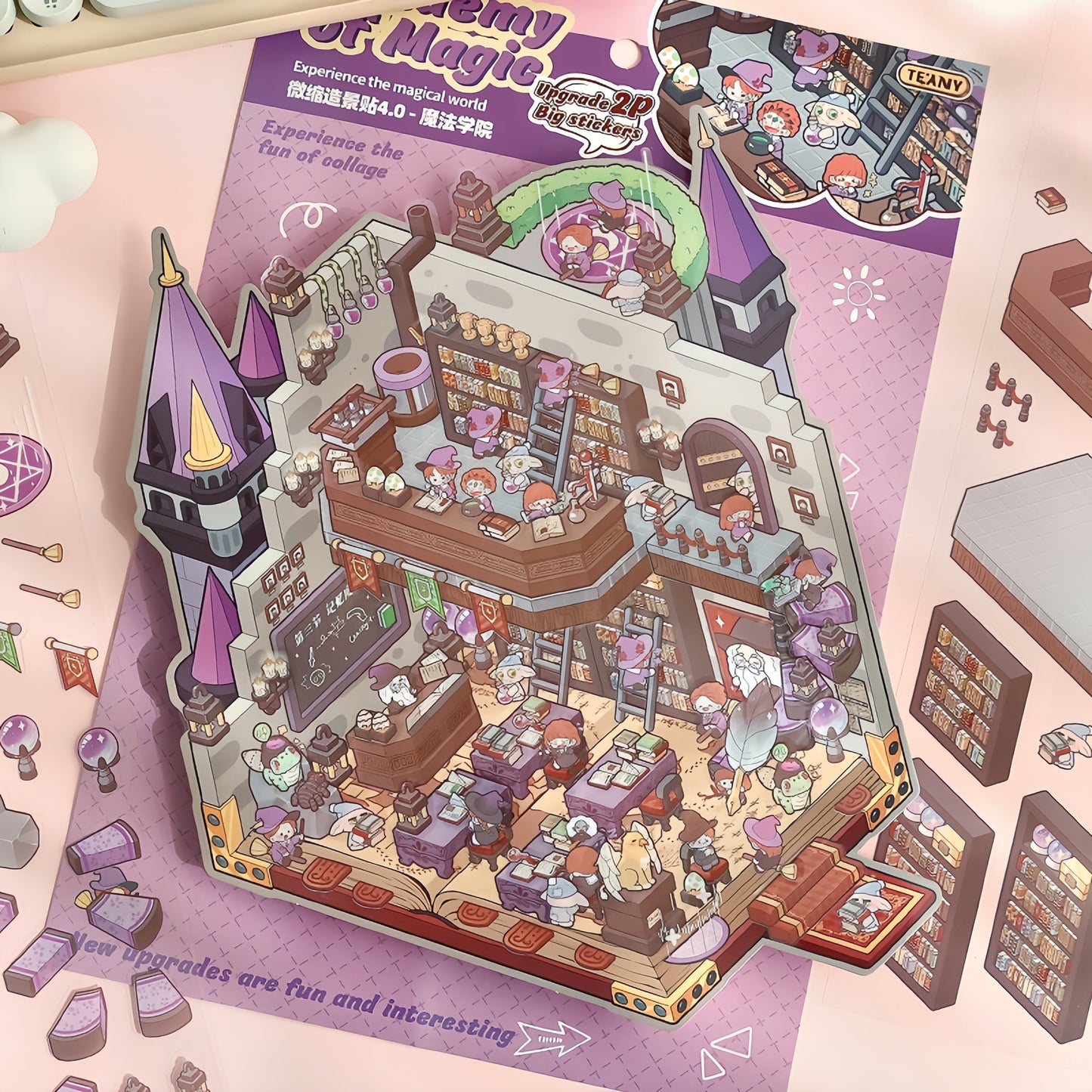 Simulation Management 3D Sticker | 4 Cute Miniature Scenes