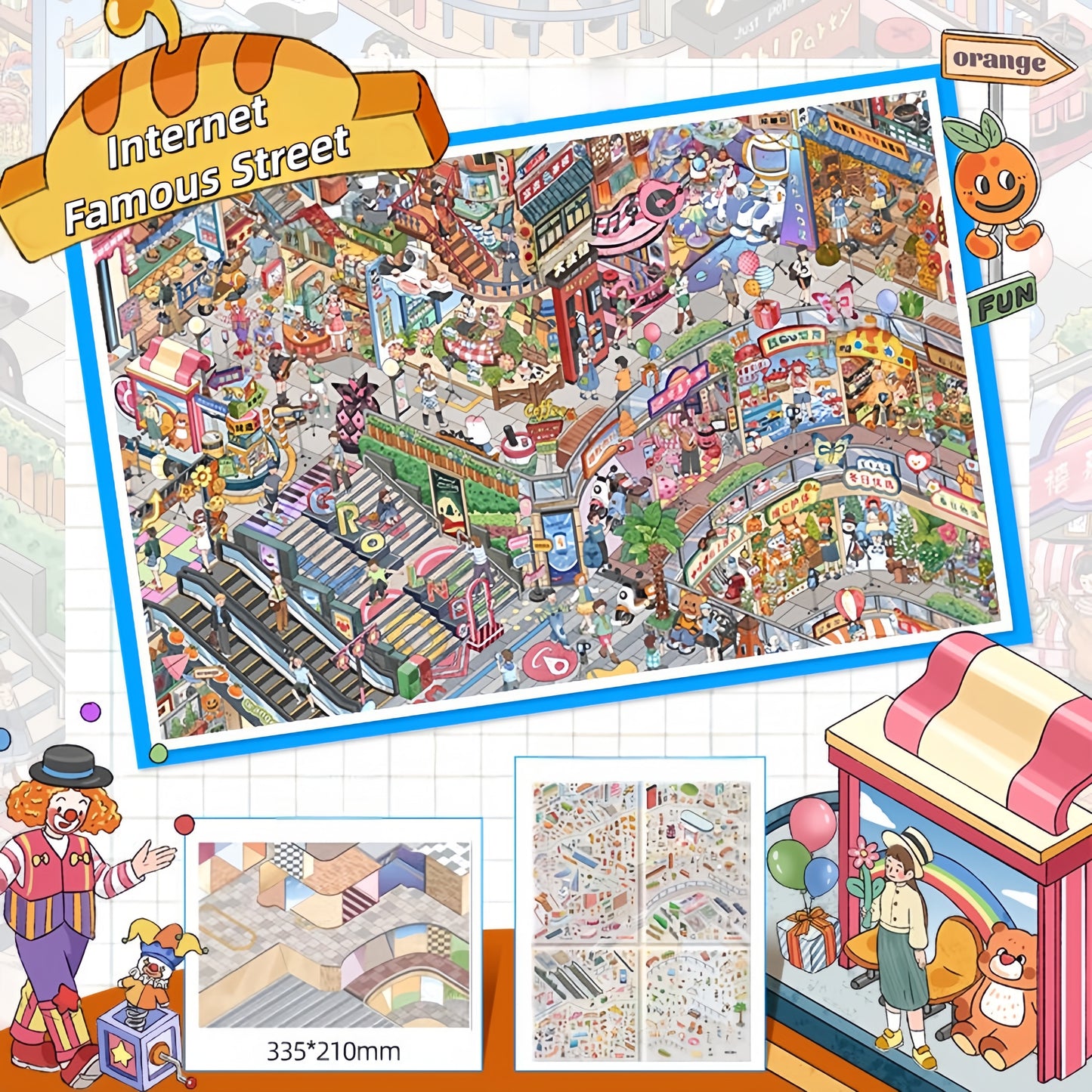 City Moments 3D Sticker | 2 Cute Miniature Scenes