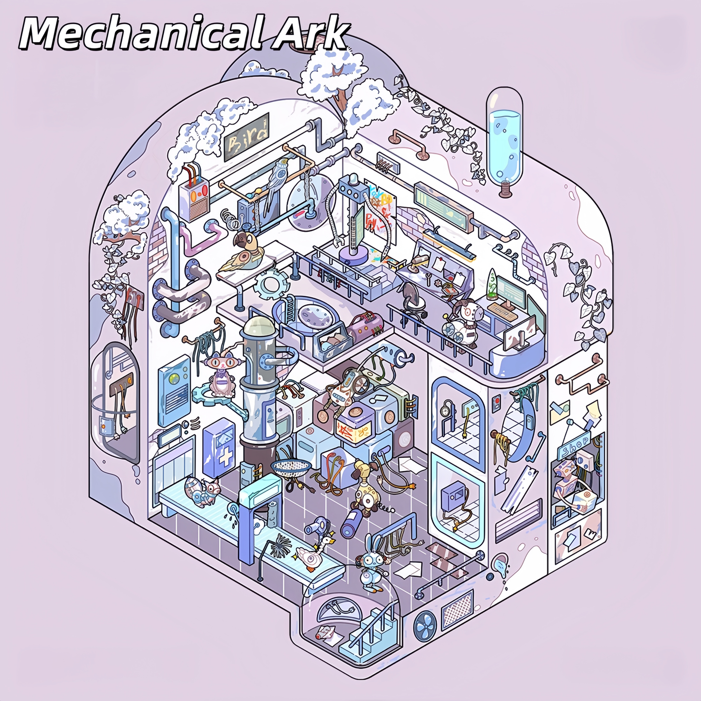 Wasteland Echoes 3D Sticker | 4 Cute Miniature Scenes