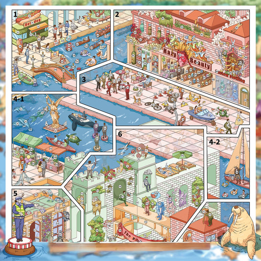 Holiday Spots 3D Sticker | 2 Cute Miniature Scenes