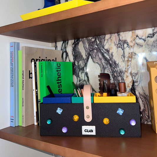 3-in-1 Divided Leather Desk Organizer