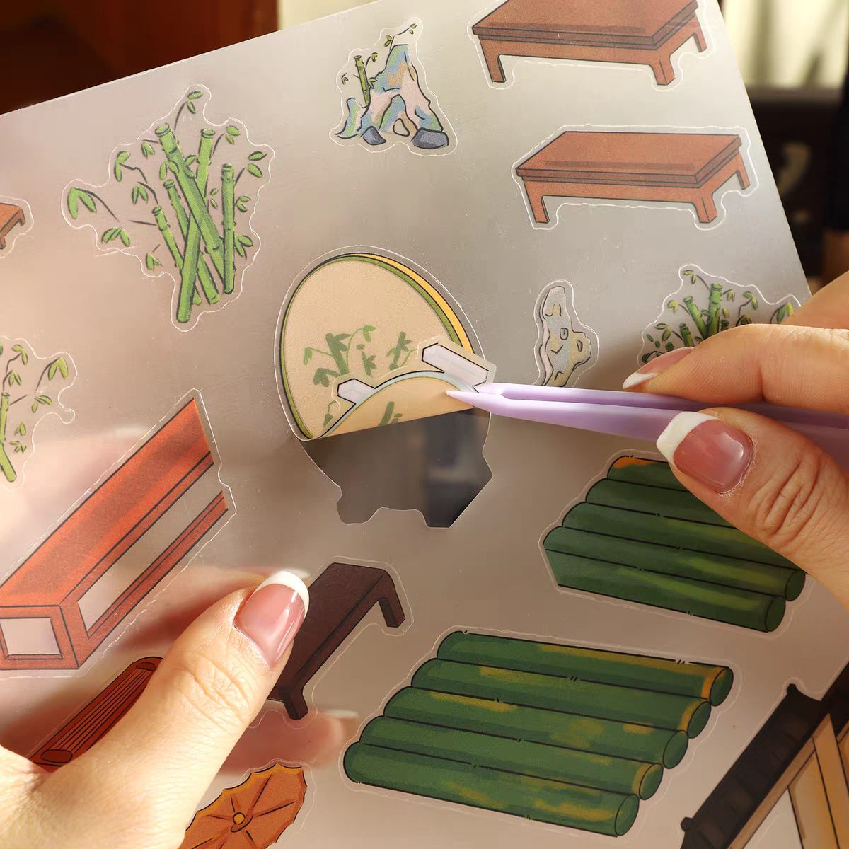 Four Arts 3D Sticker | 4 Cute Miniature Scenes