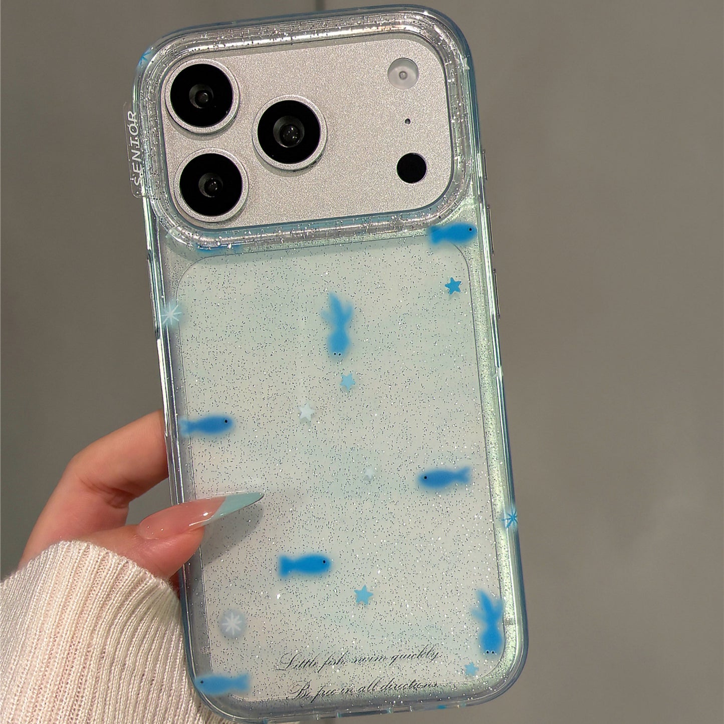 Blue Little Goldfish Acrylic Phone Case