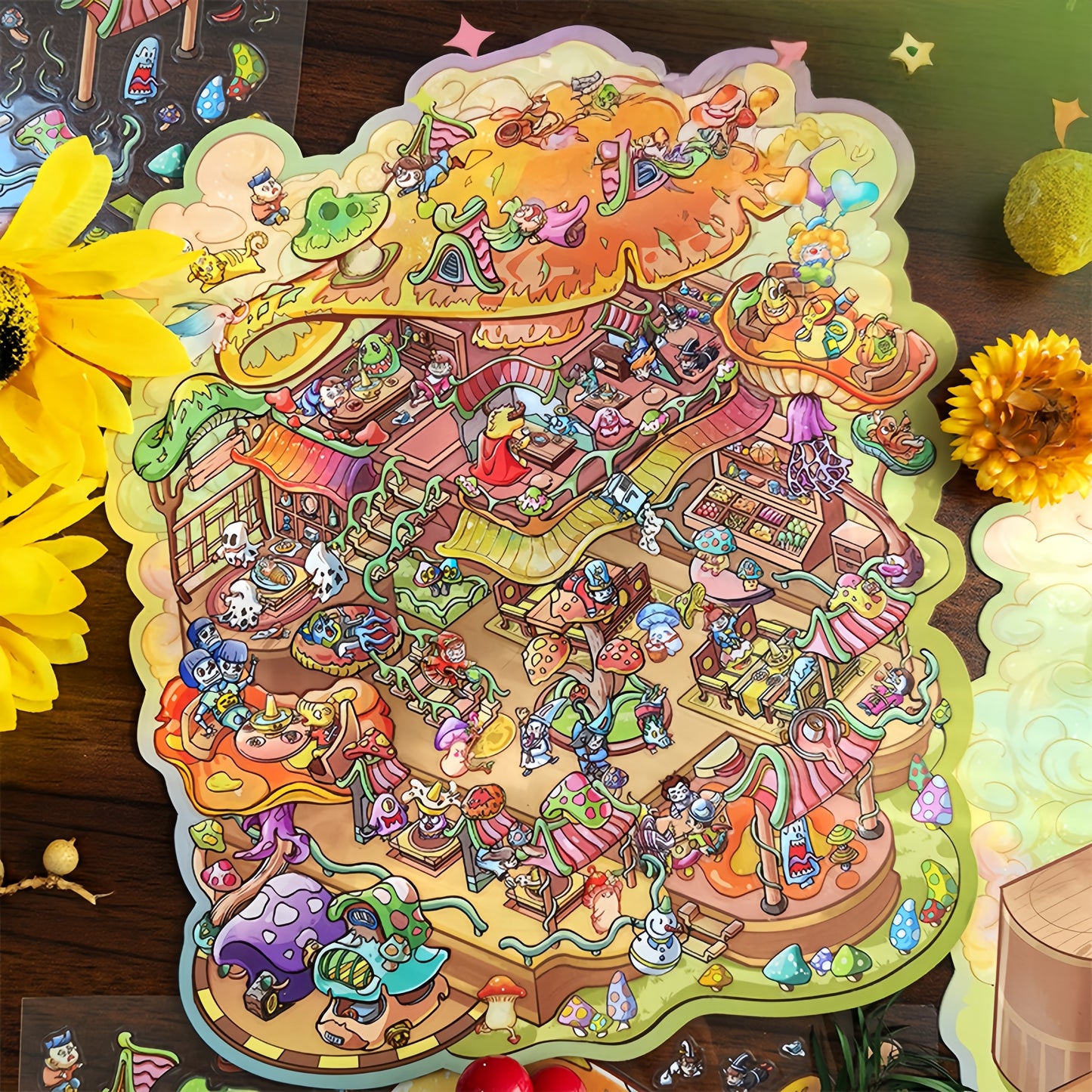 Mystic World Adventure  3D Sticker | 4 Cute Miniature Scenes