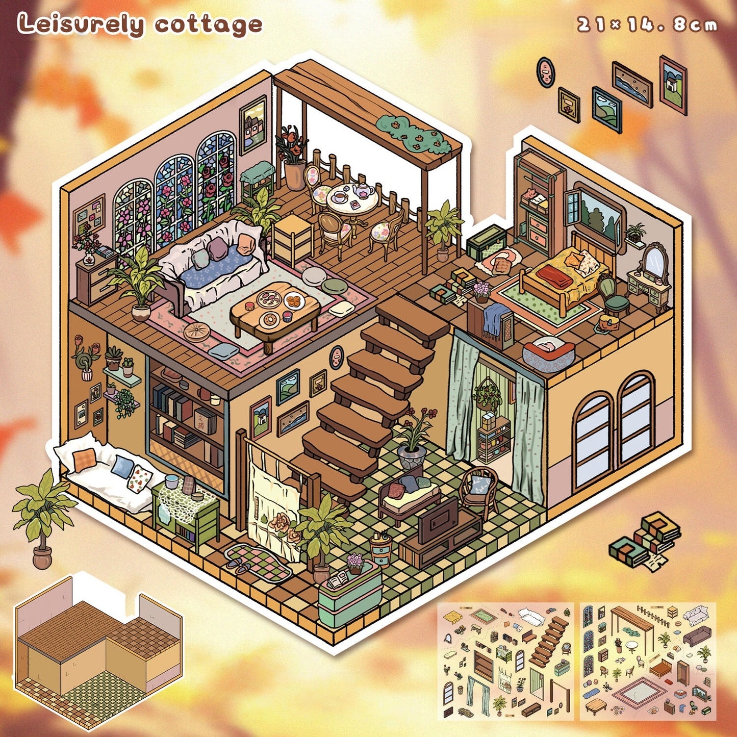 Cute Daily Life 3D Sticker | 4 Cute Miniature Scenes