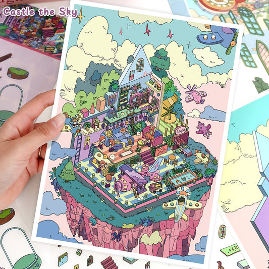 Dreamy Voyage 3D Sticker | 2 Cute Miniature Scenes