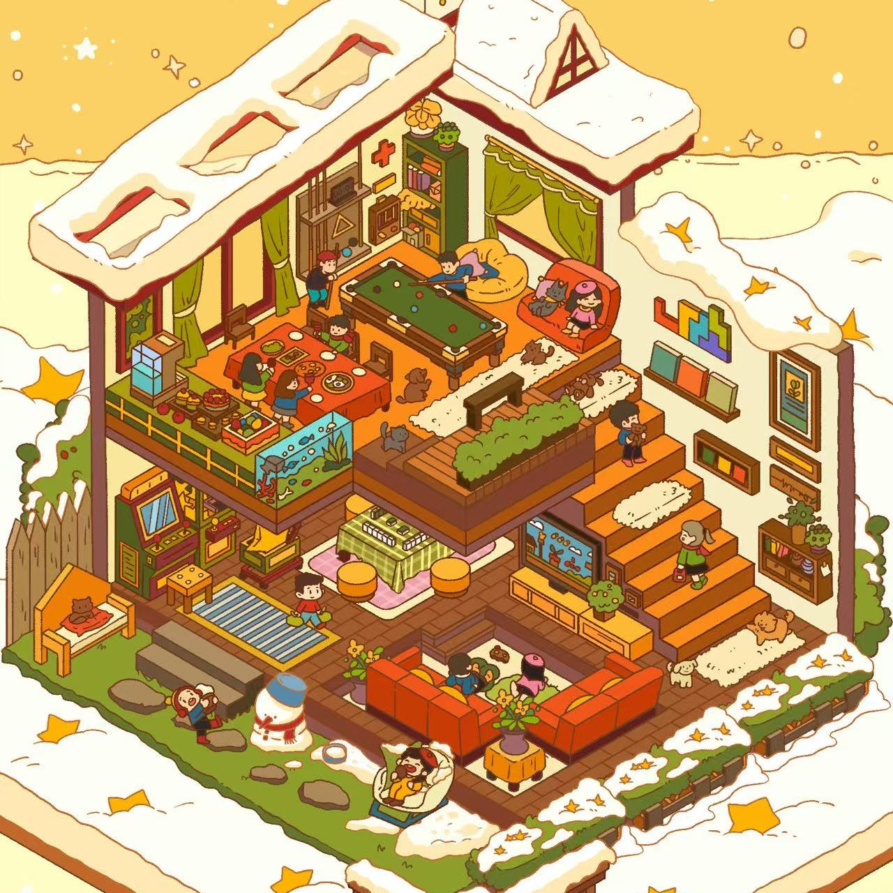 Magical Realm 3D Sticker | 3 Cute Miniature Scenes