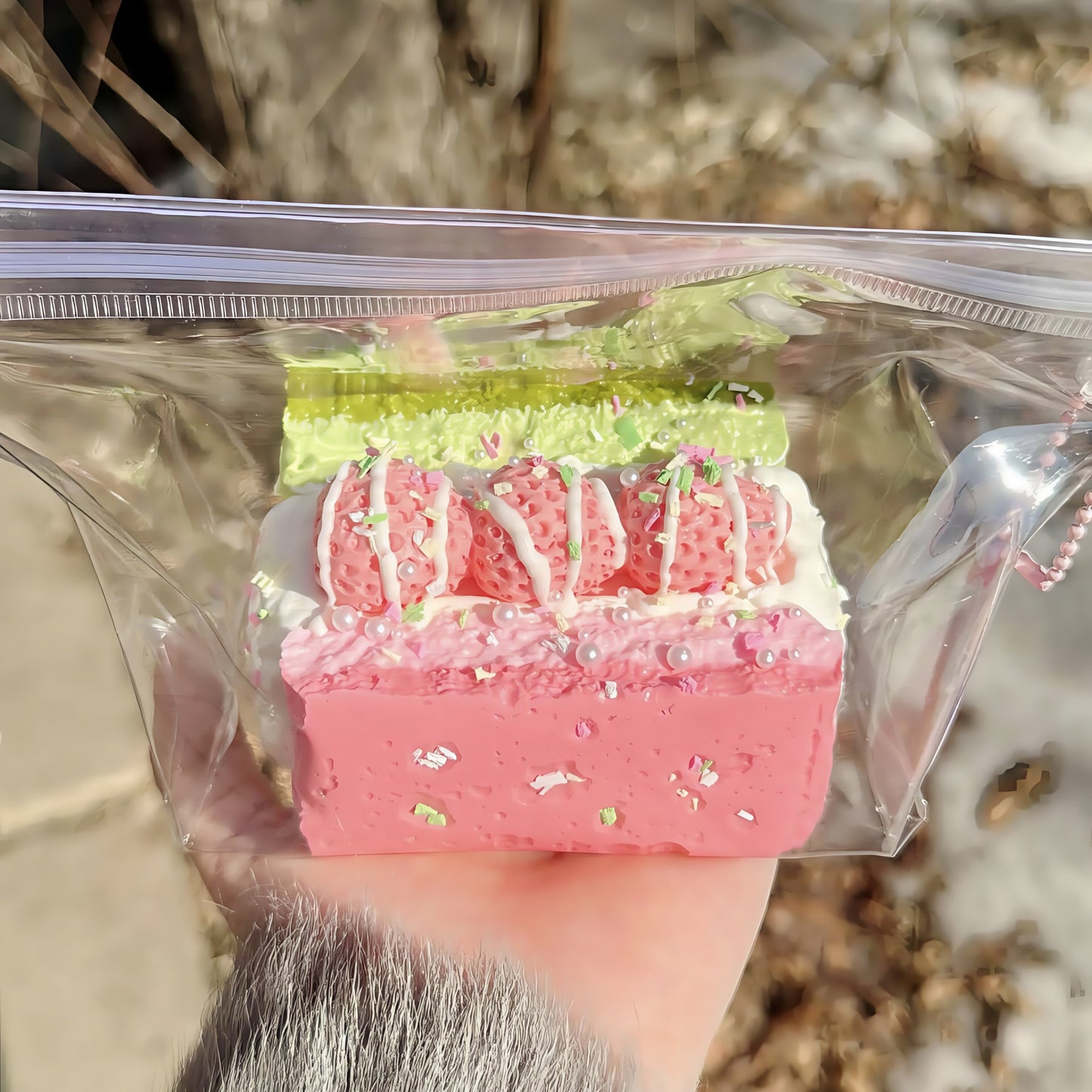 Fresh Strawberry Matcha Sandwich Squishy