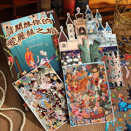 Alice's Adventure 3D Sticker | 3 Cute Miniature Scenes