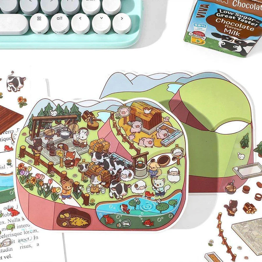 Little Wonder Rooms 3D Sticker | 4 Cute Miniature Scenes