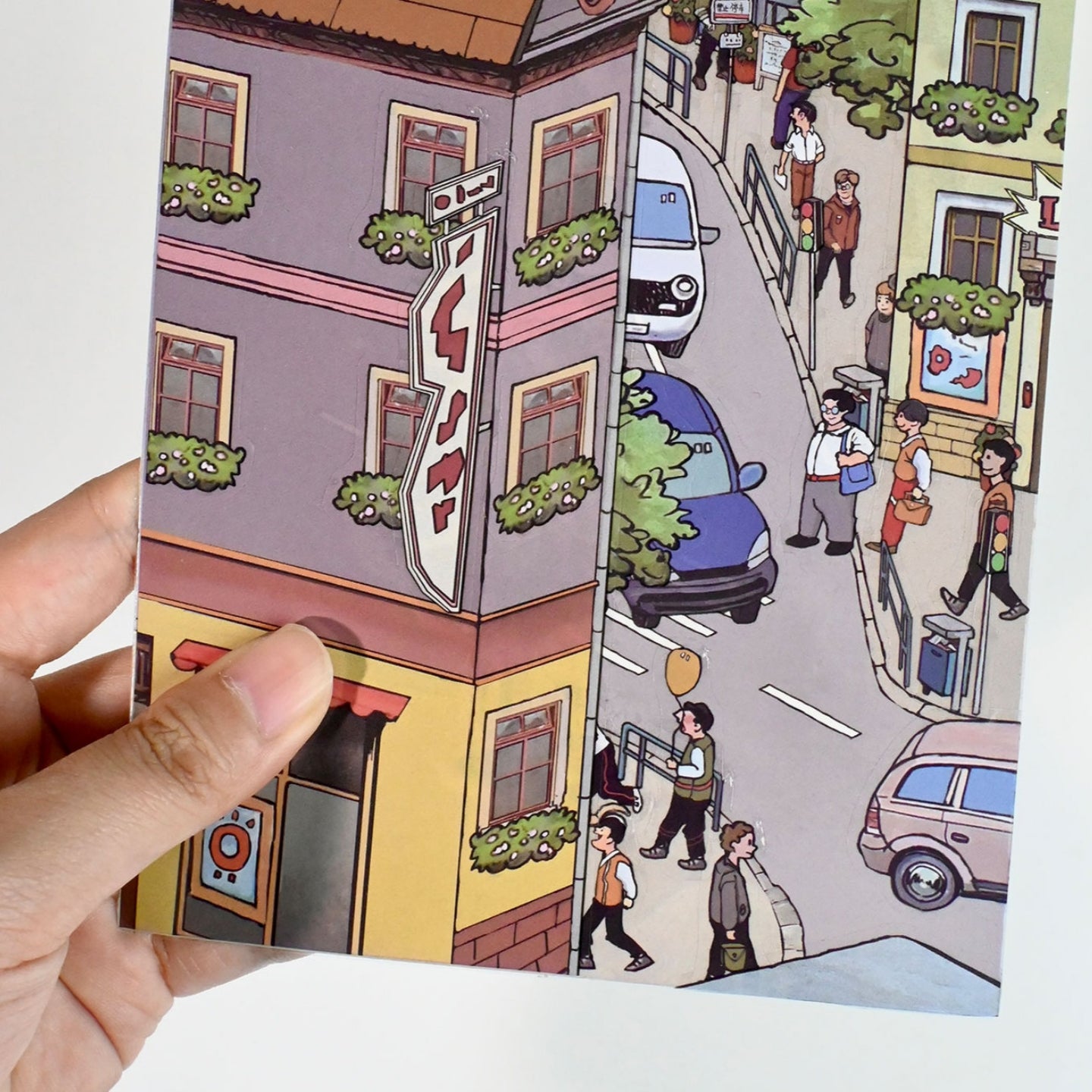 Street Scenes 3D Sticker | 4 Cute Miniature Scenes
