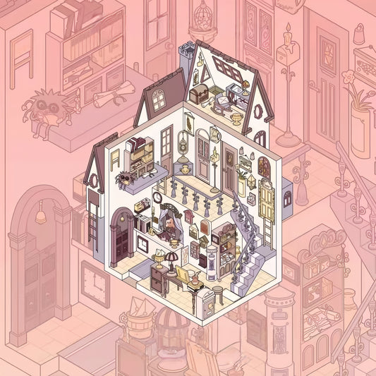 Simulation Management 3D Sticker | 4 Cute Miniature Scenes
