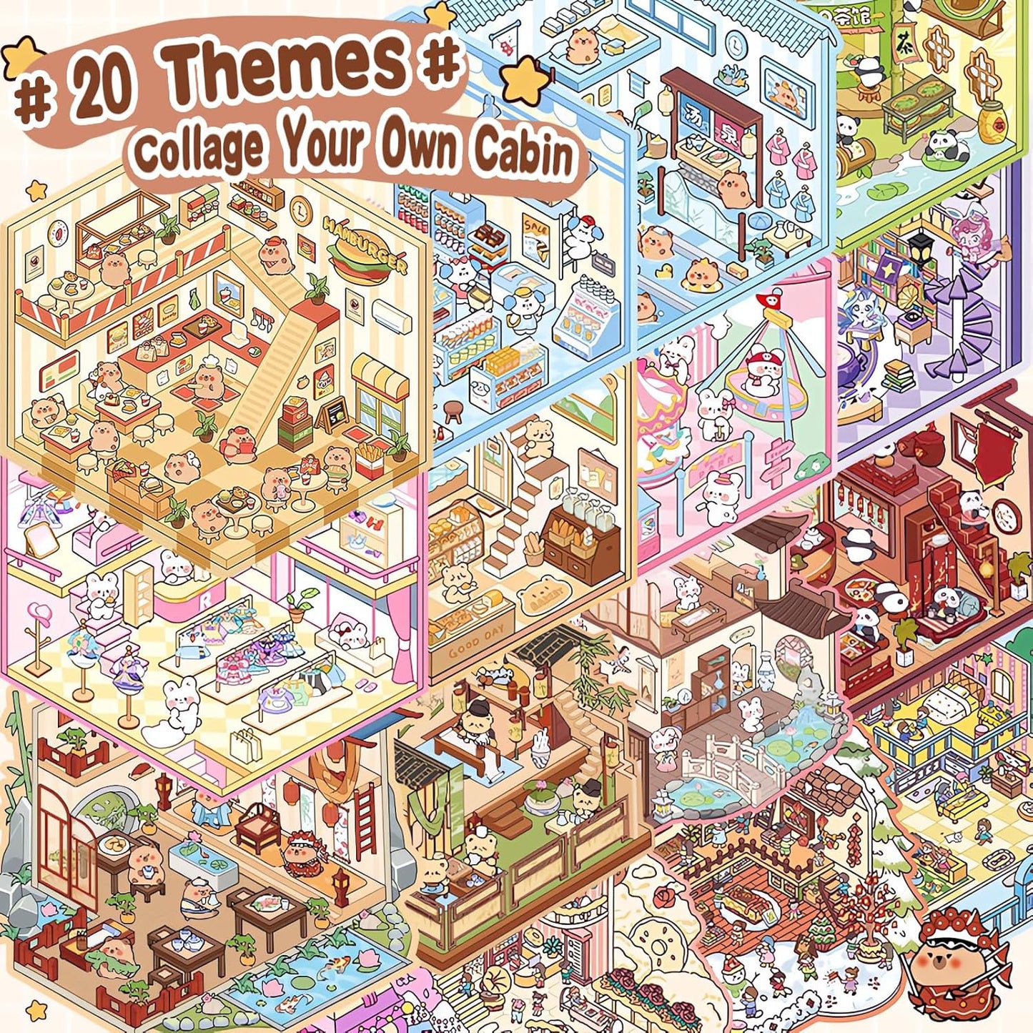 Tiny Animal Wonders 3D Sticker Material Book 1.0 – 20 Unique Scenes