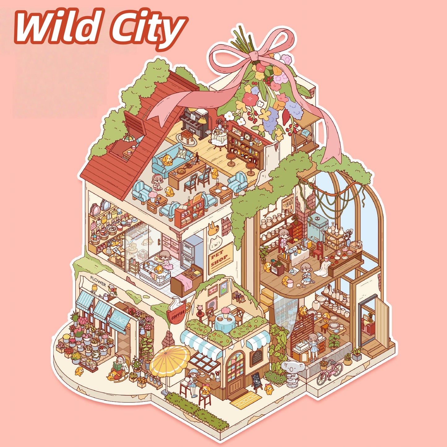 Dream Cottage 3D Sticker | 8 Cute Miniature Scenes