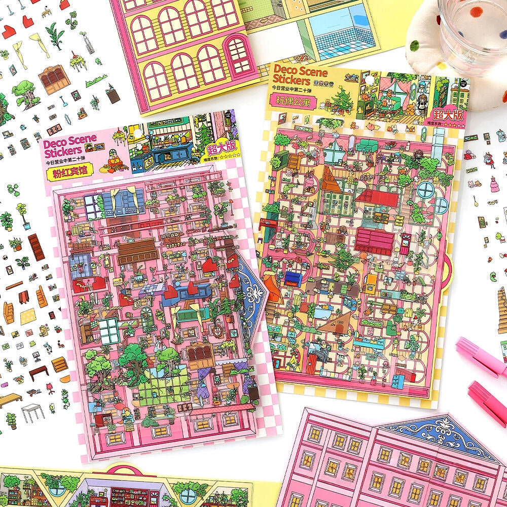 Simulation Management 3D Sticker | 2 Cute Miniature Scenes