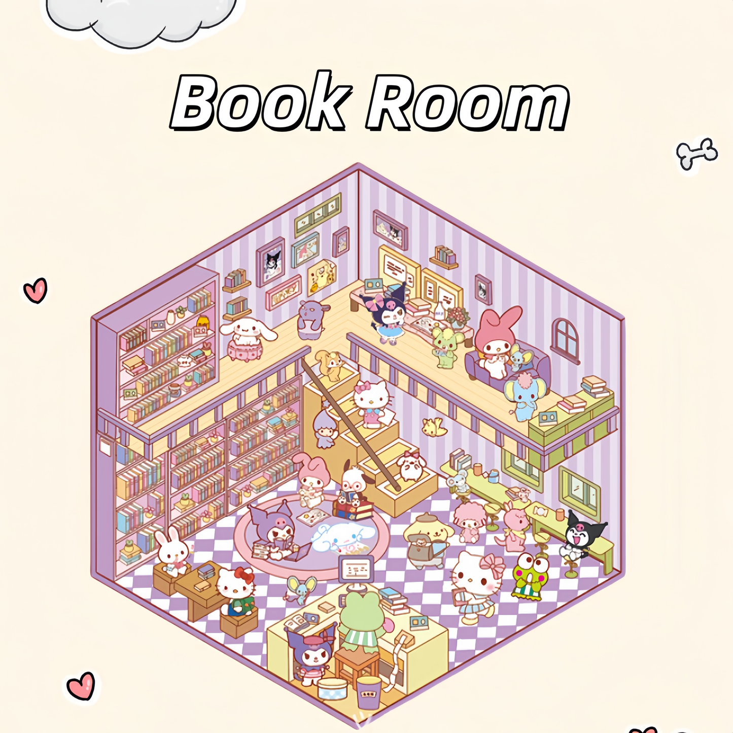 Sanrio Series 3D Sticker | 4 Cute Miniature Scenes