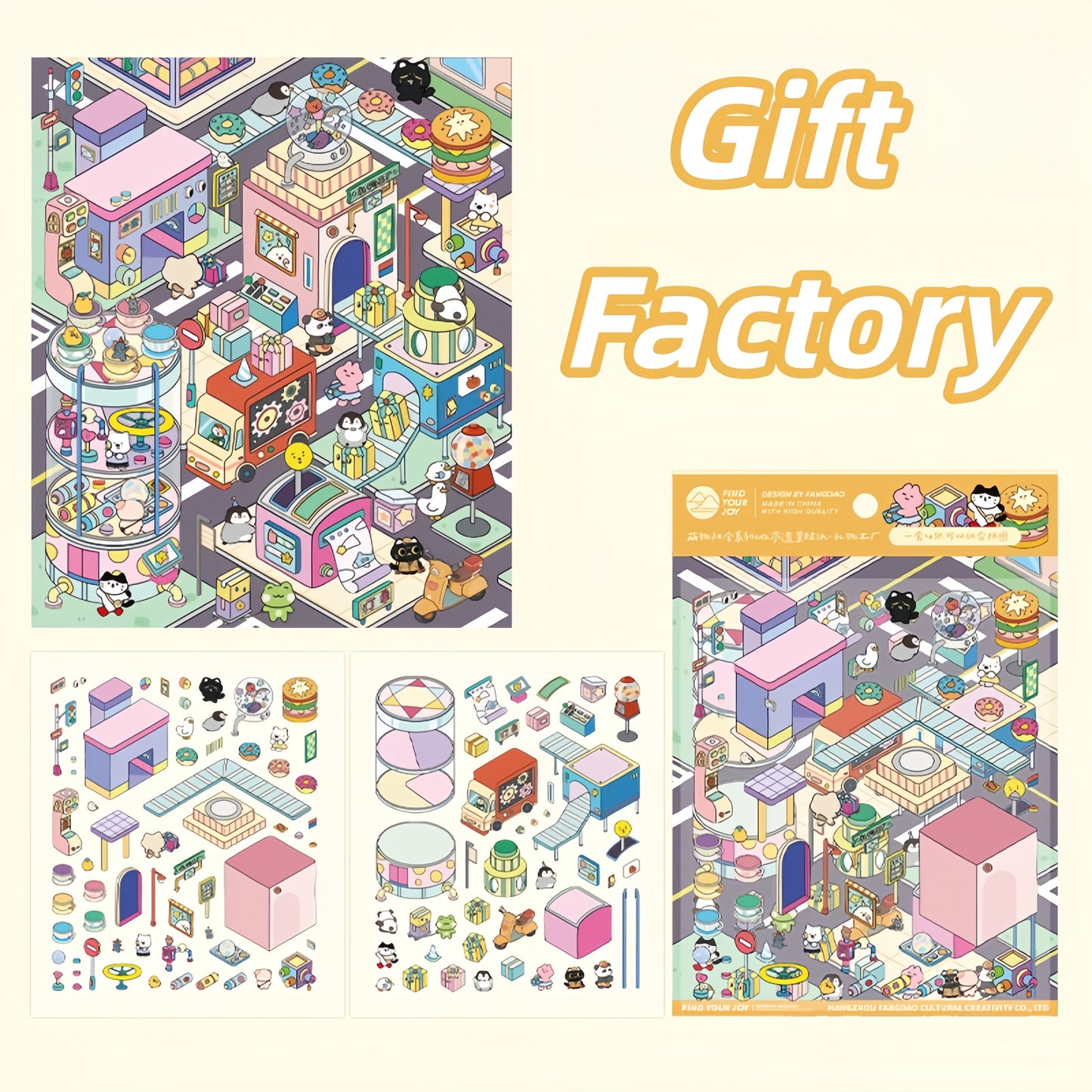 Zooptopia 3D Sticker | 4 Cute Miniature Scenes