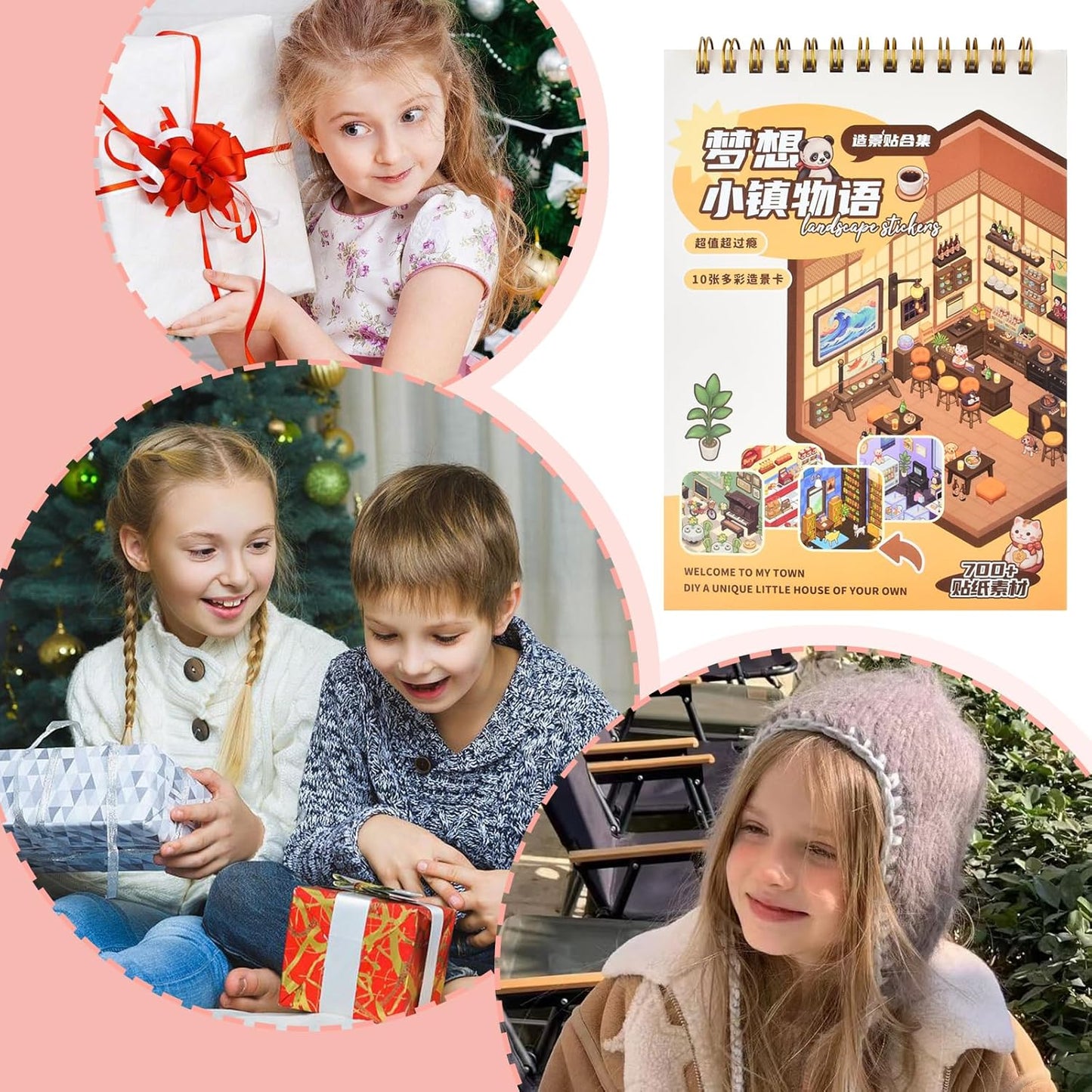 Dream Town 3D Sticker Material Book – 10 Unique Themes