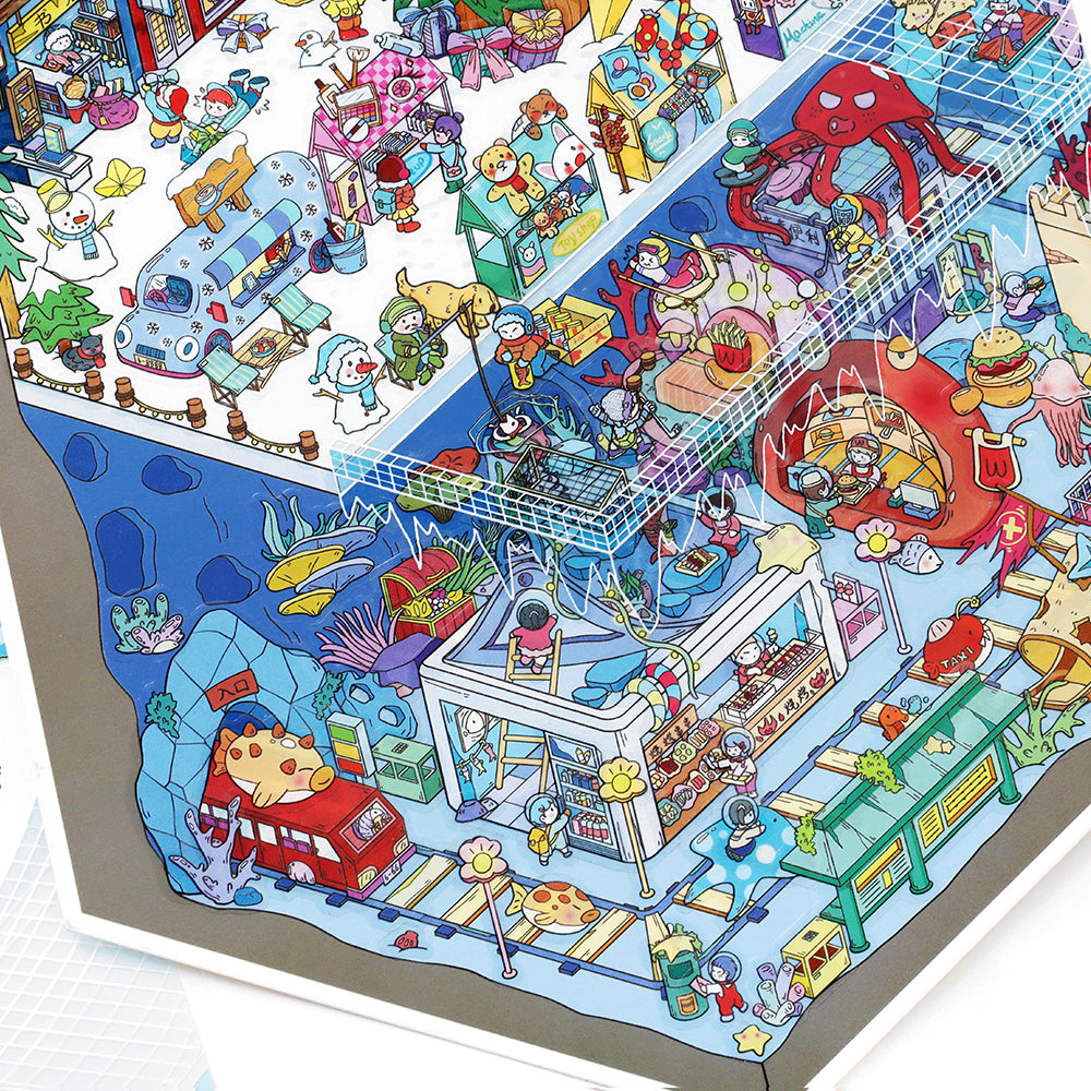Resort Series 3D Sticker | 2 Cute Miniature Scenes