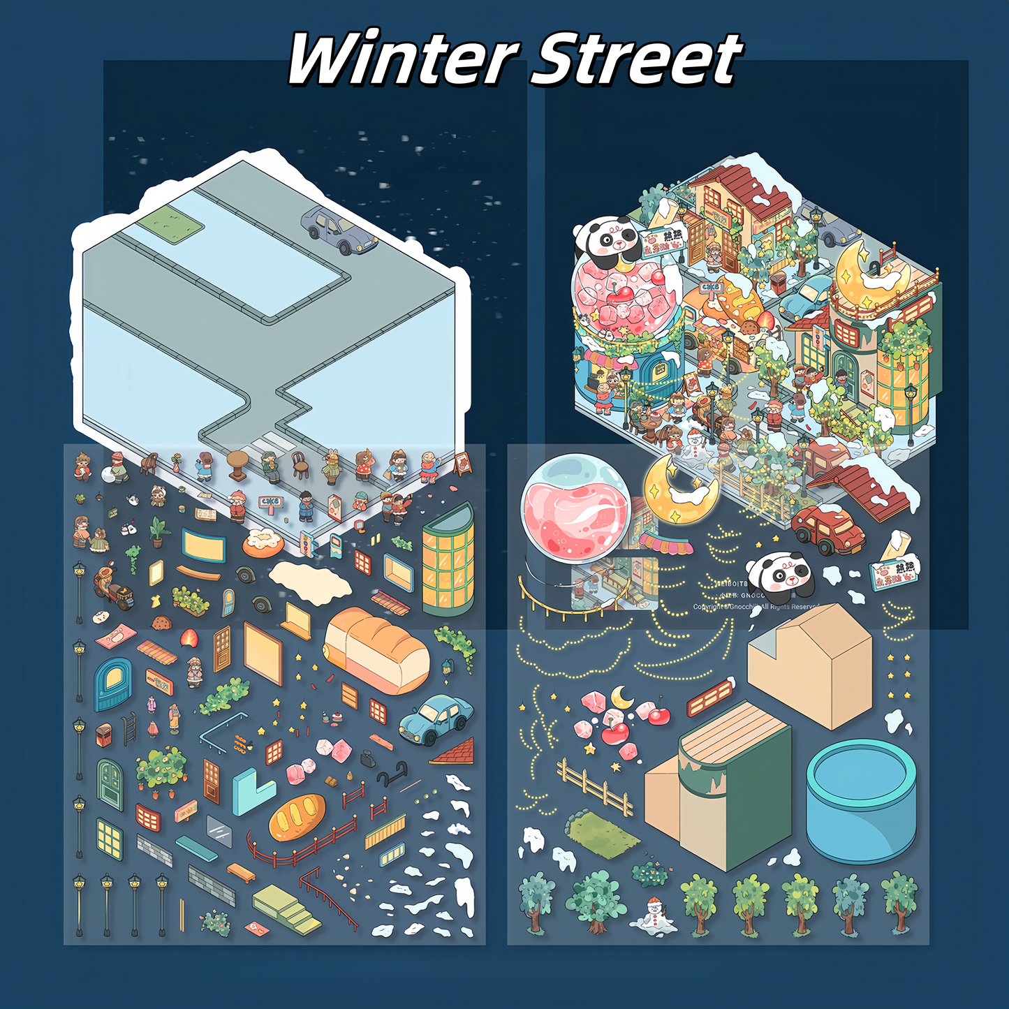 Whimsical Life 3D Sticker | 4 Cute Miniature Scenes