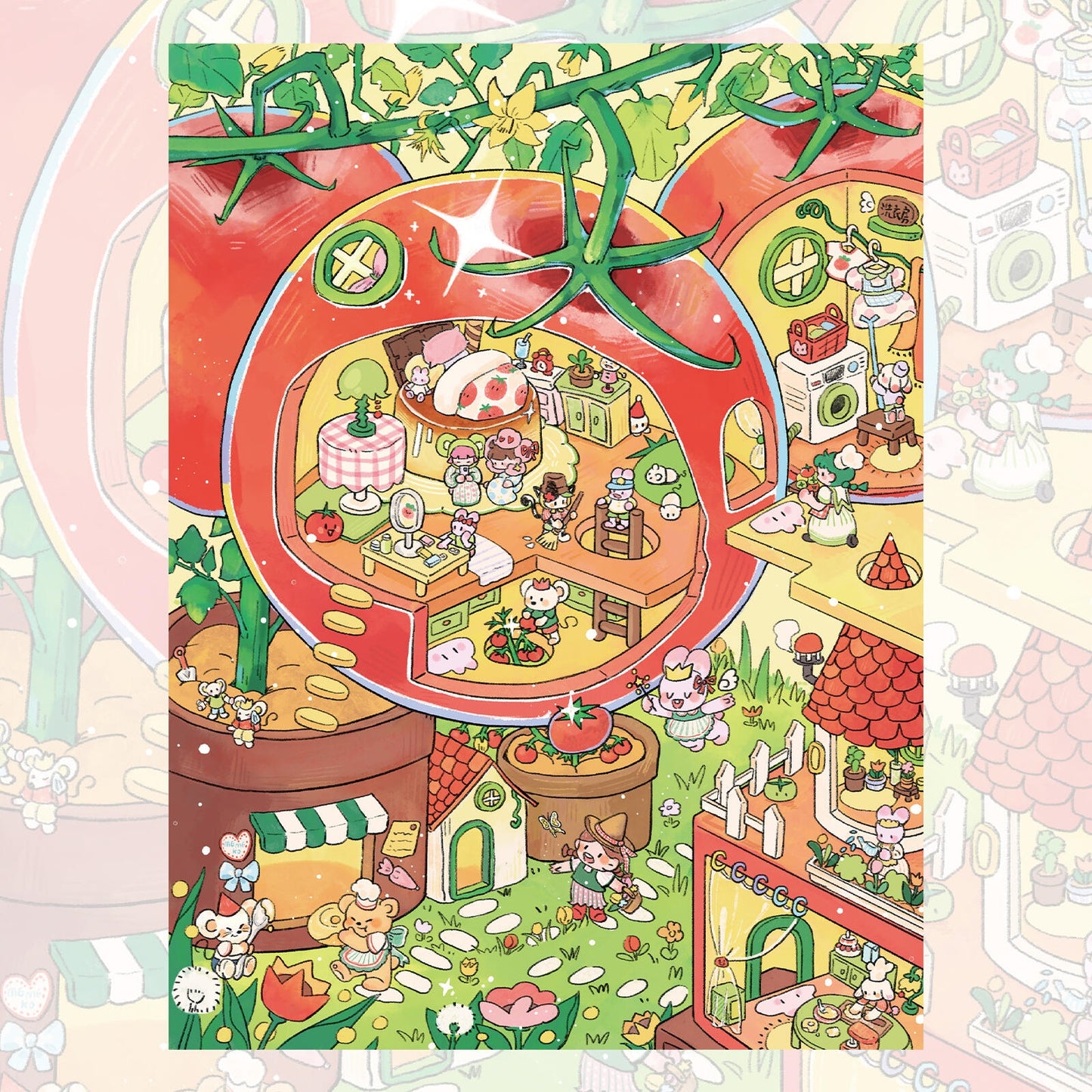 Tomato House 3D Sticker