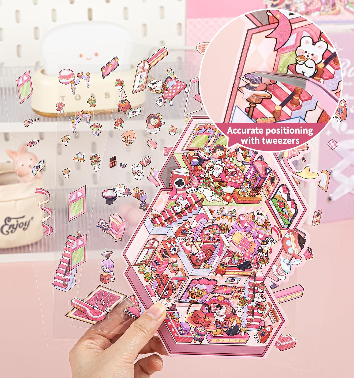 Furry Realms 3D Sticker | 4 Cute Miniature Scenes