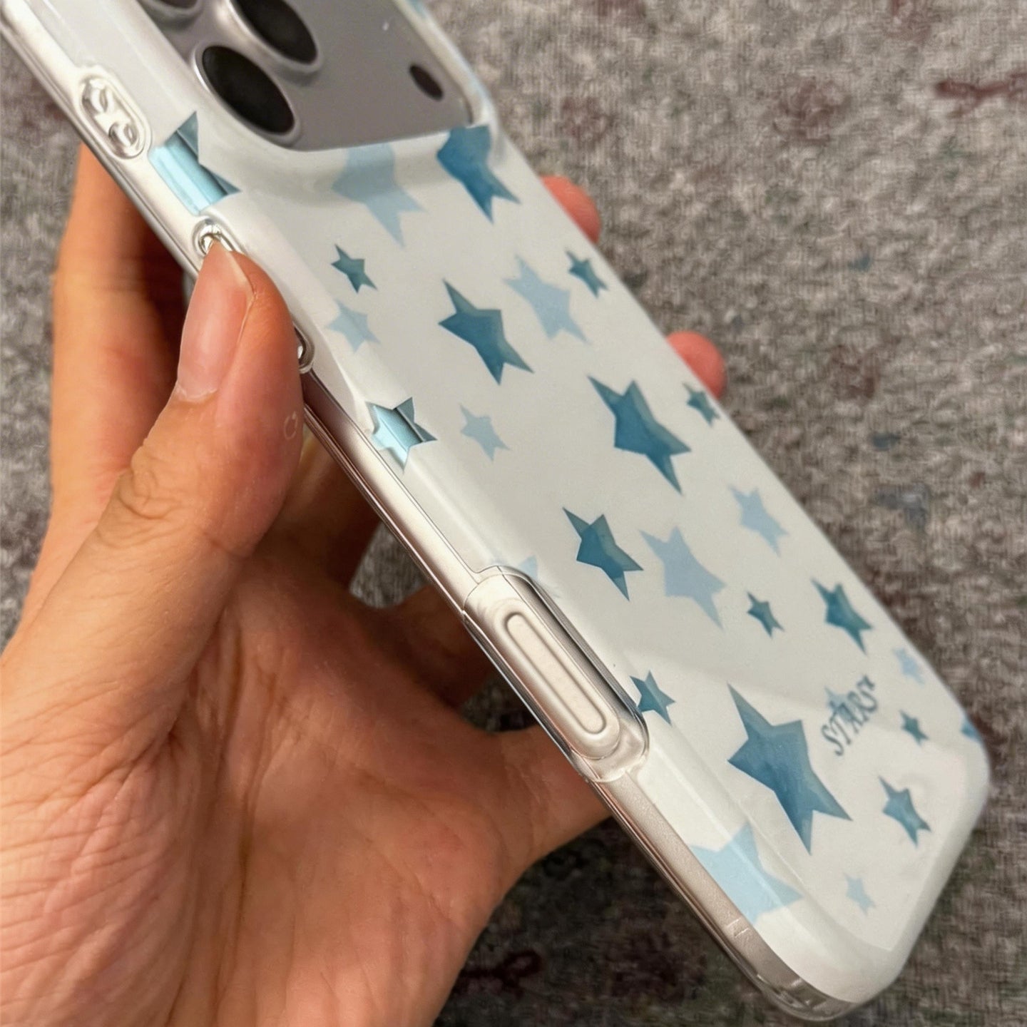 Crinkled Foil Blue Star Acrylic Phone Case