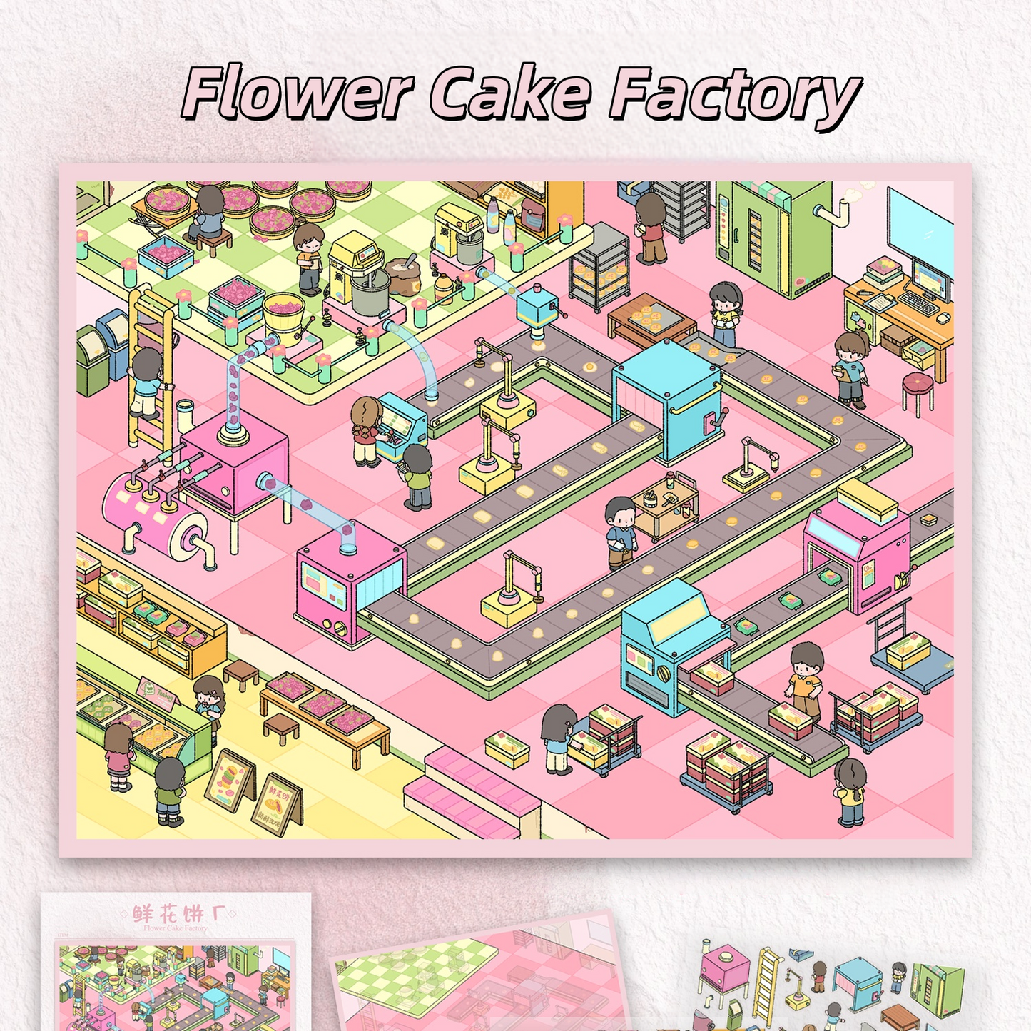 Modern Life 3D Sticker | 5 Cute Miniature Scenes