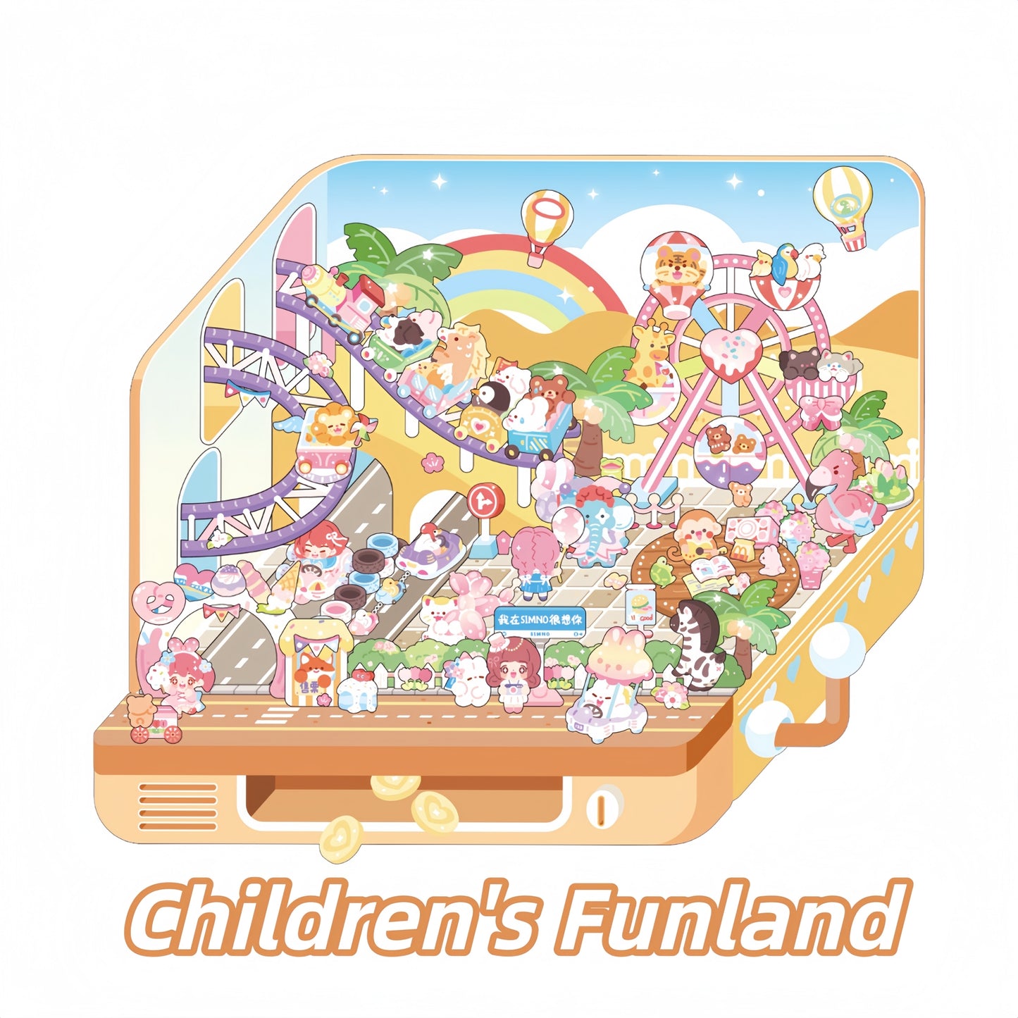 Childish Fantasy 3D Sticker | 4 Cute Miniature Scenes