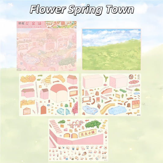 Whimsyville 3D Sticker | 4 Cute Miniature Scenes