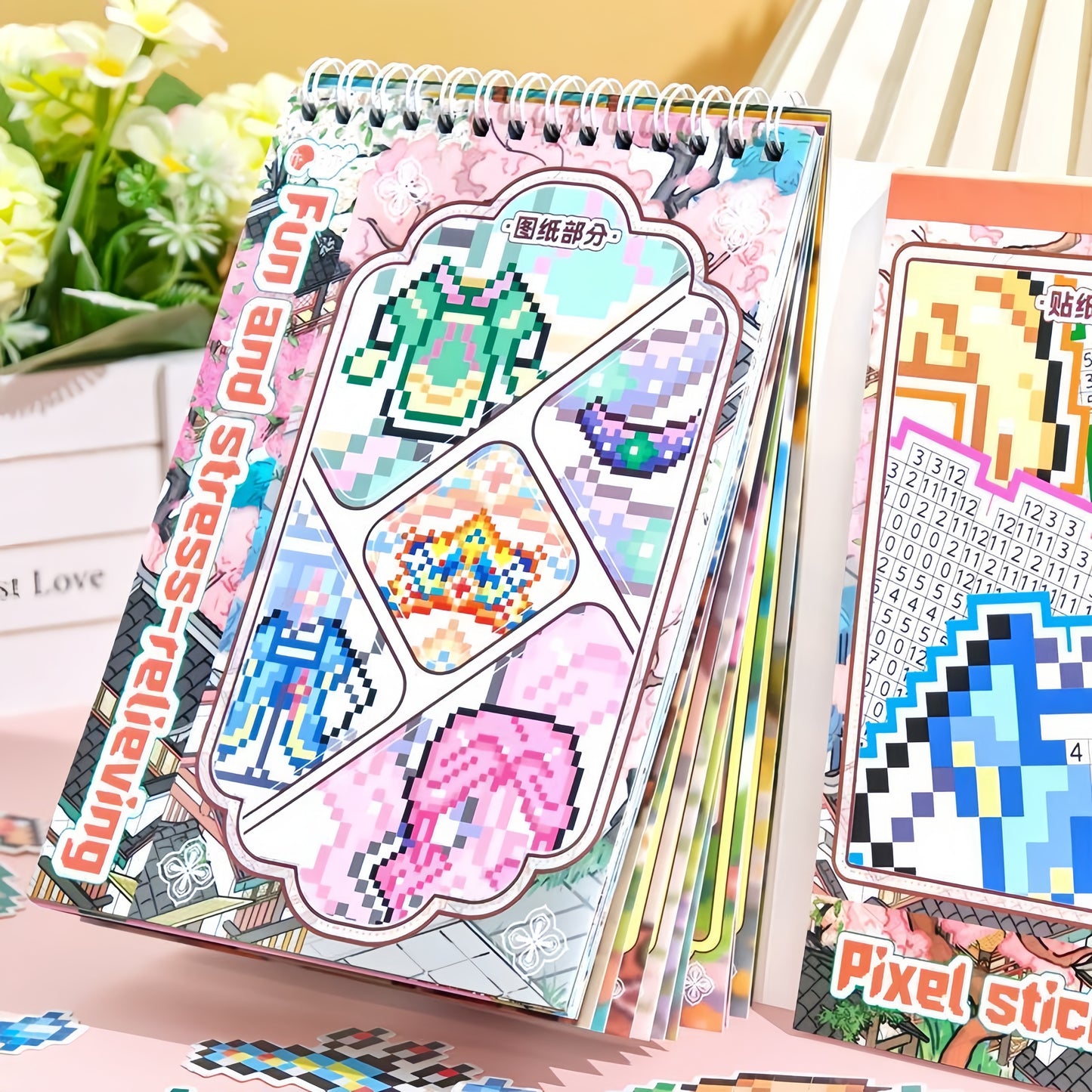 Pixel-Art Ancient Clothing 3D Sticker Book