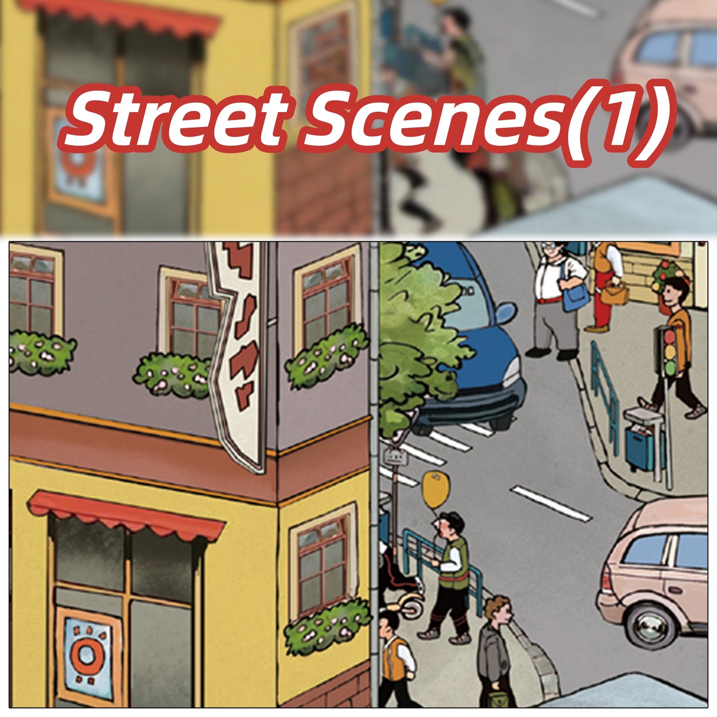 Street Scenes 3D Sticker | 4 Cute Miniature Scenes
