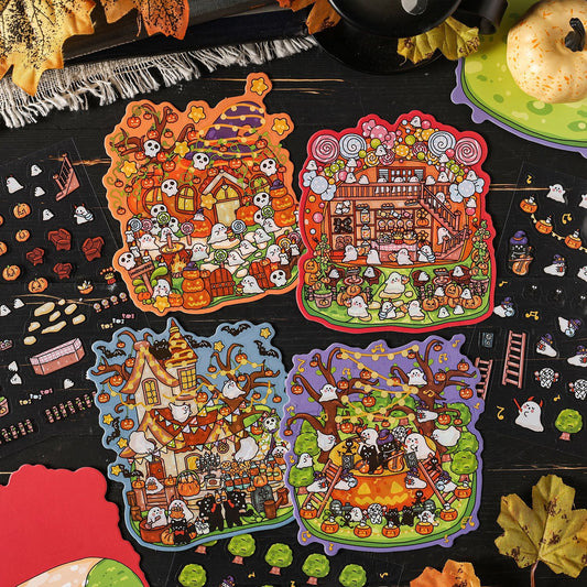 Halloween Limited Edition 3D Sticker | 4 Cute Miniature Scenes