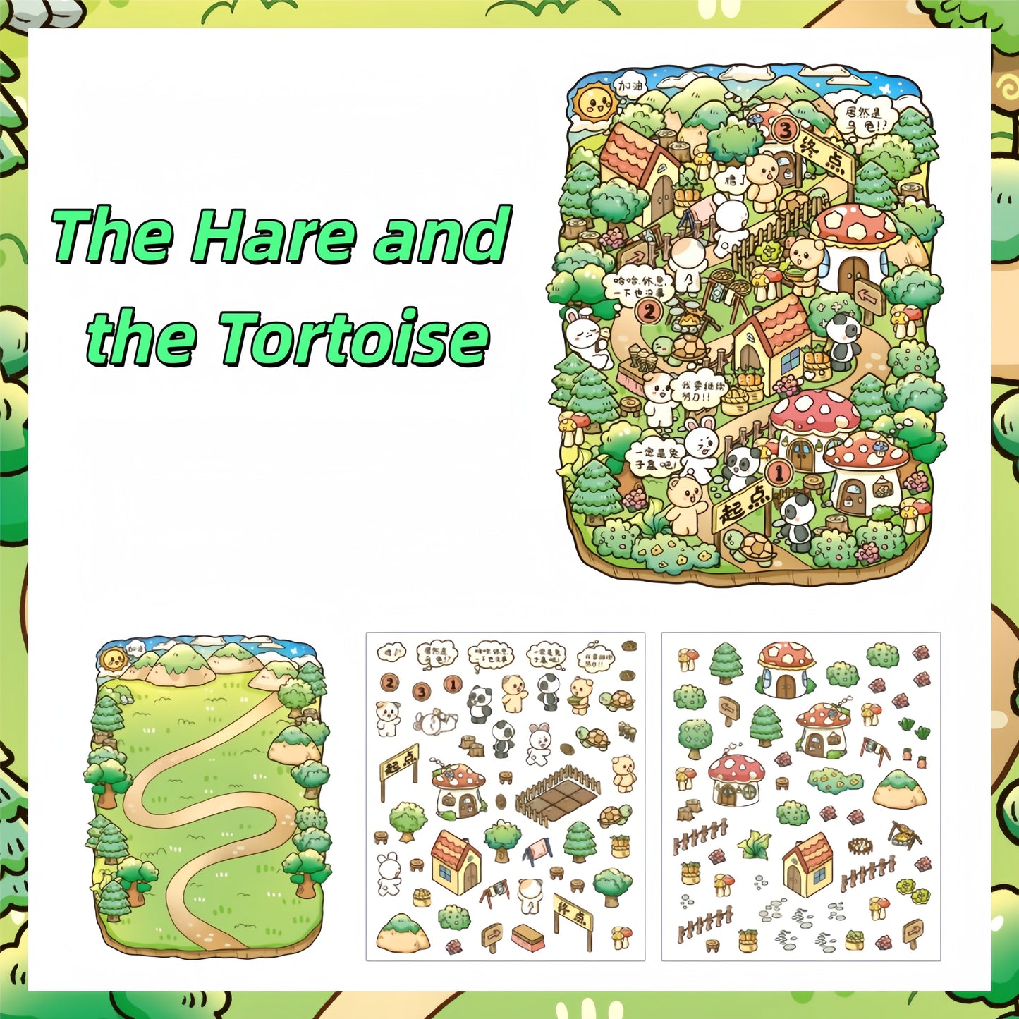 Little Fables 3D Sticker | 4 Cute Miniature Scenes