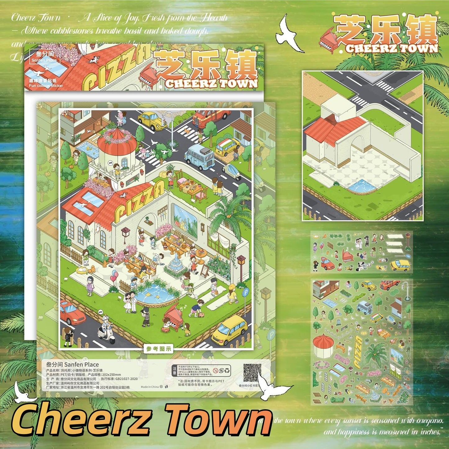 Town Stories 3D Sticker | 6 Cute Miniature Scenes