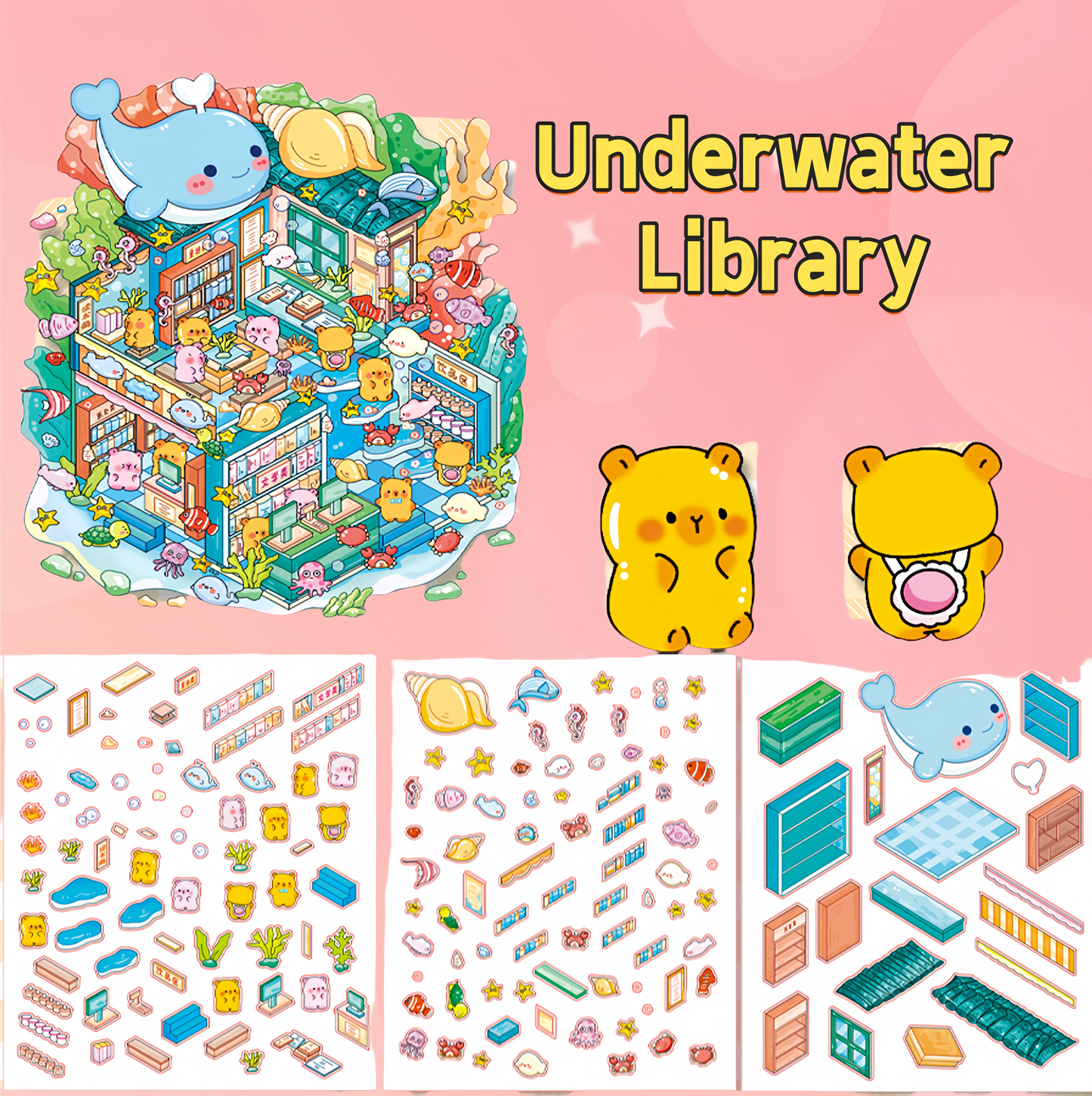 Mystic Dwellings 3D Sticker | 4 Cute Miniature Sticker