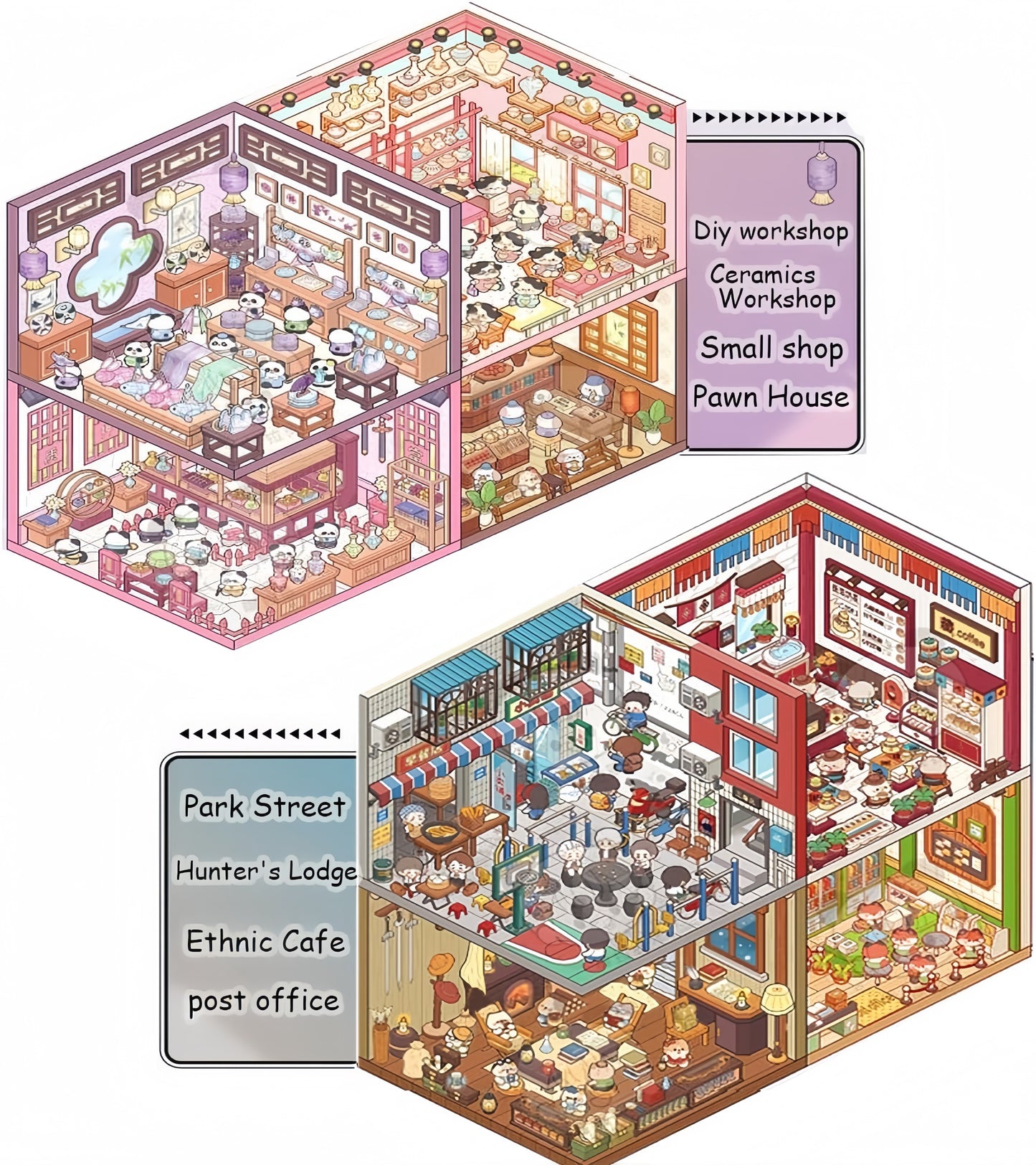 Horror Theme 3D Sticker Book | 20 Cute Miniature Scenes