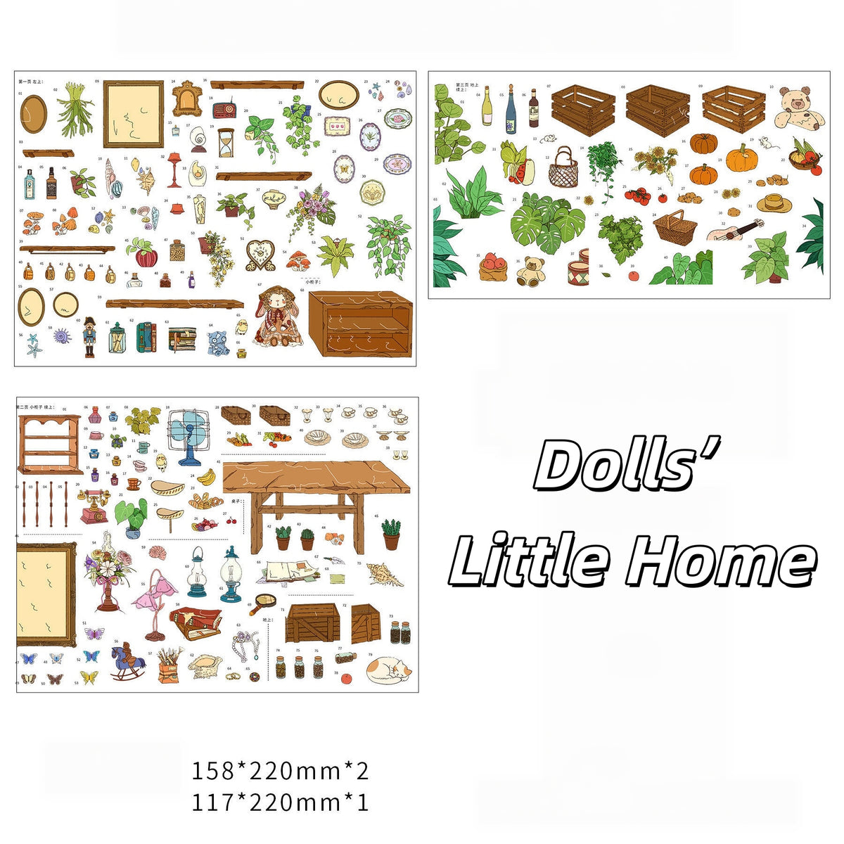 Enjoying Leisure Time 3D Sticker | 3 Cute Miniature Scenes