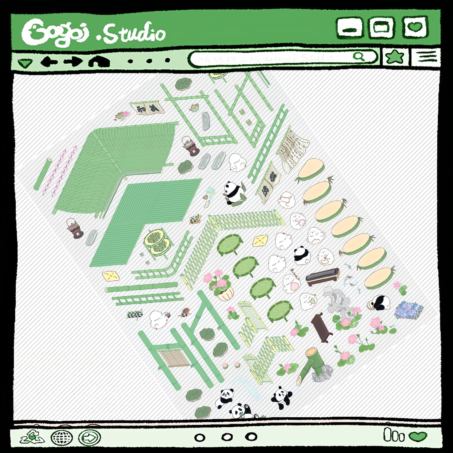 Gogoj Studio 3D Sticker | 2 Cute Miniature Scenes