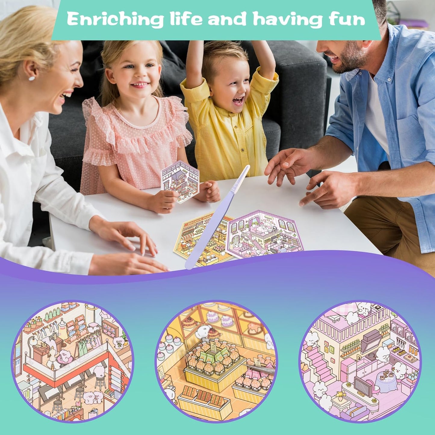 Tiny Animal Life 3D Sticker Material Book – Life in Progress (6 Scenes) | Business Countdown (6 Scenes)
