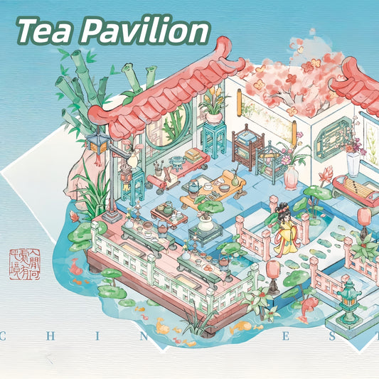 Ancient Pavilion 3D Sticker | 2 Cute Miniature Scenes