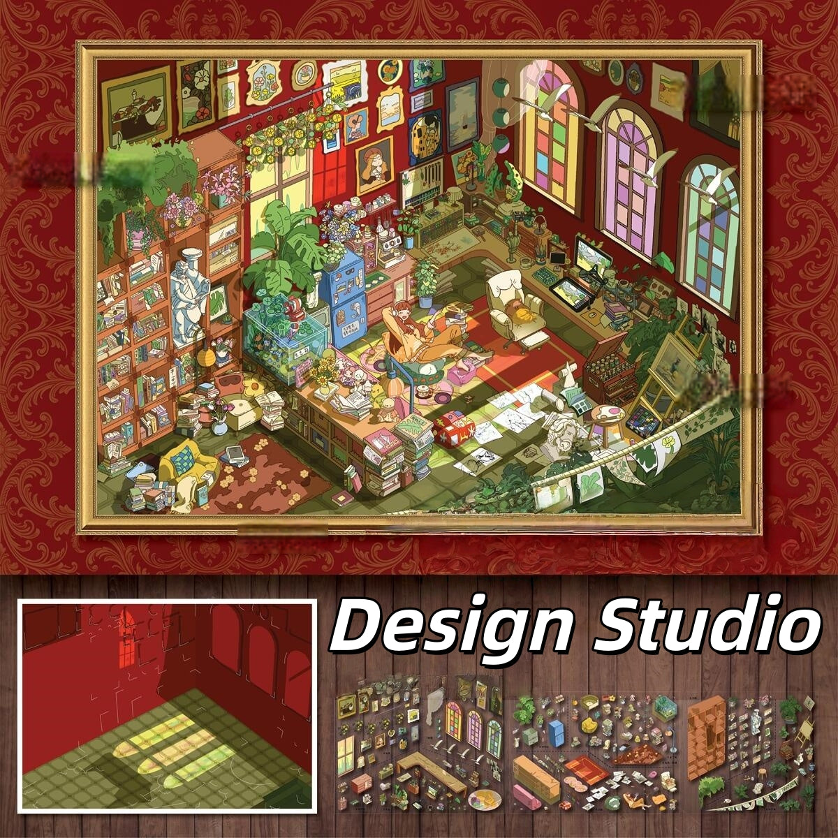 Cozy Corners 3D Sticker | 5 Cute Miniature Scenes