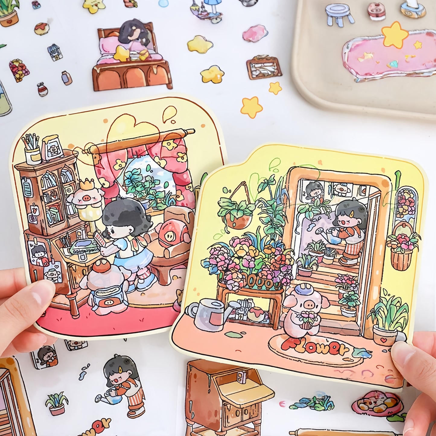 Little Wonder Rooms 3D Sticker | 4 Cute Miniature Scenes