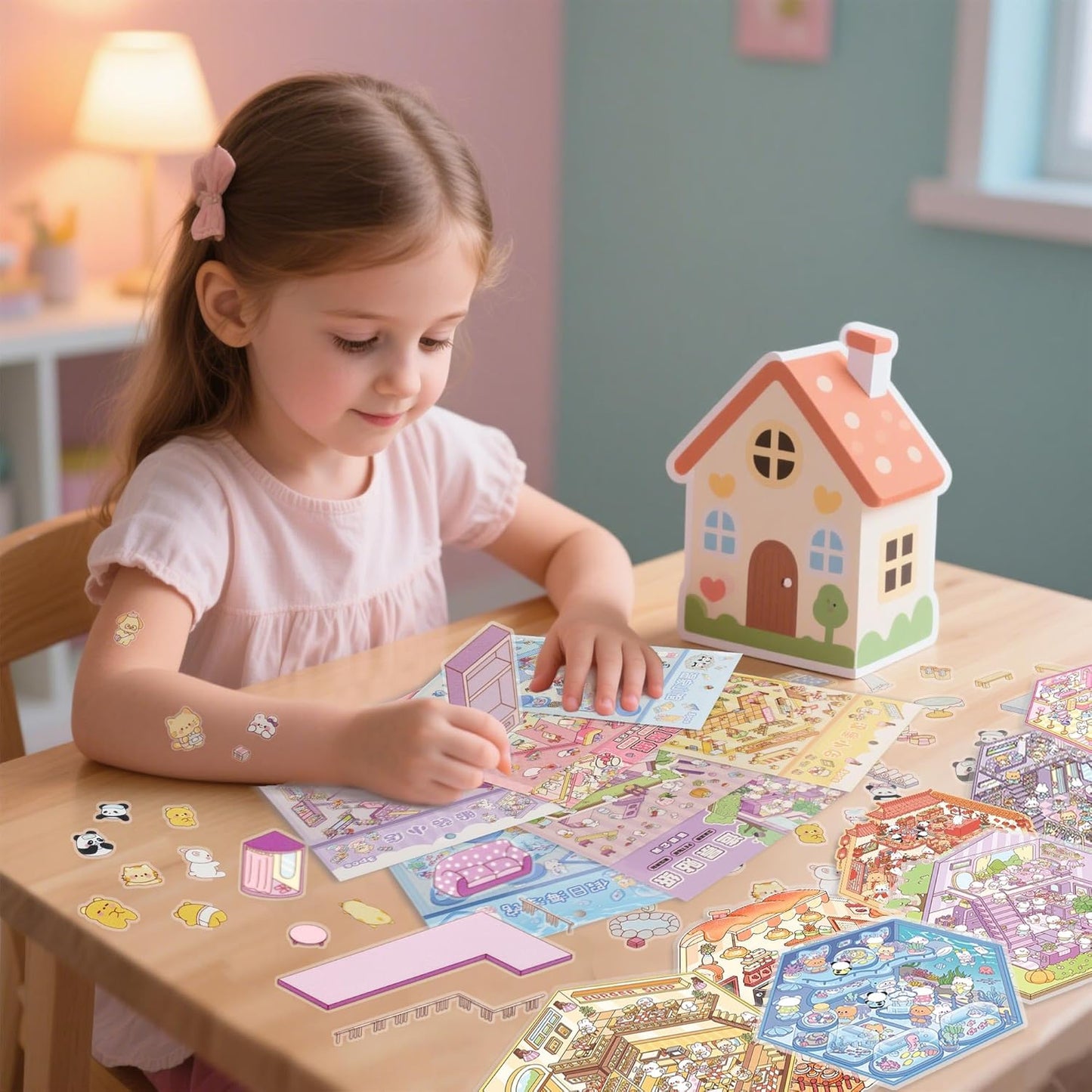 Simulation Management 3D Sticker | 4 Cute Miniature Scenes