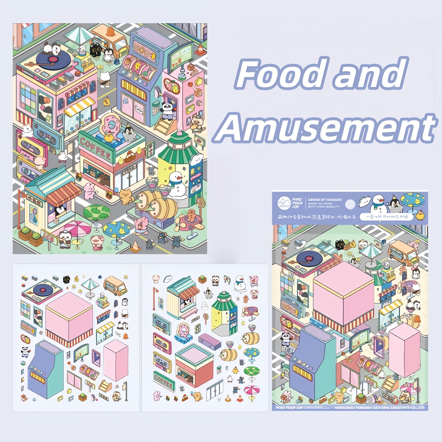 Zooptopia 3D Sticker | 4 Cute Miniature Scenes