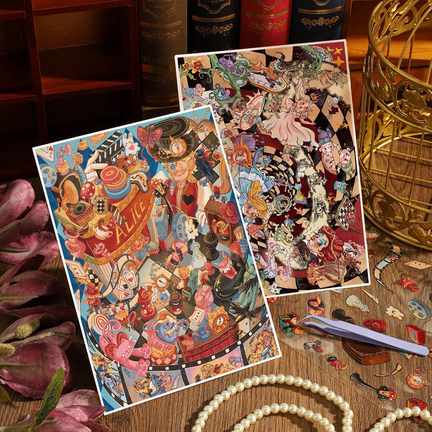 Alice's Adventure 3D Sticker | 3 Cute Miniature Scenes