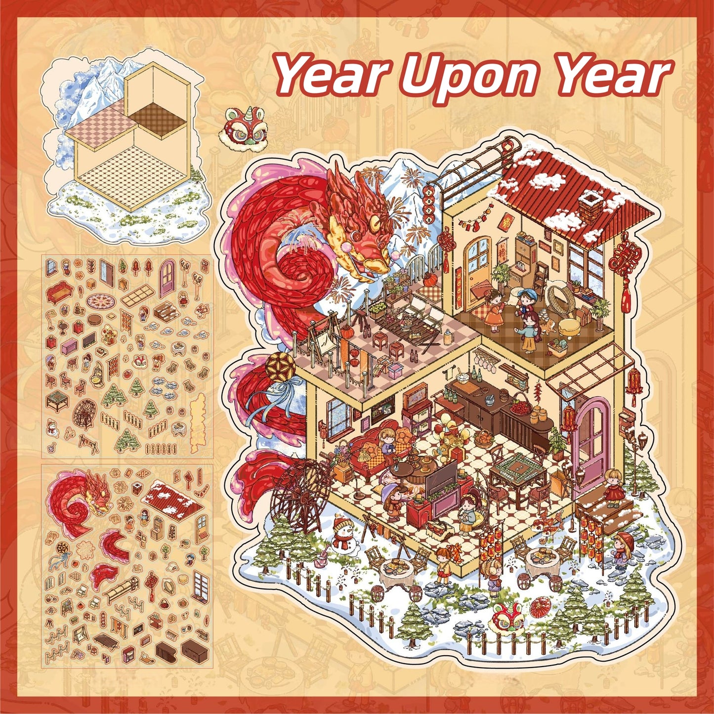 Timeless Moment 3D Sticker | 2 Cute Miniature Scenes