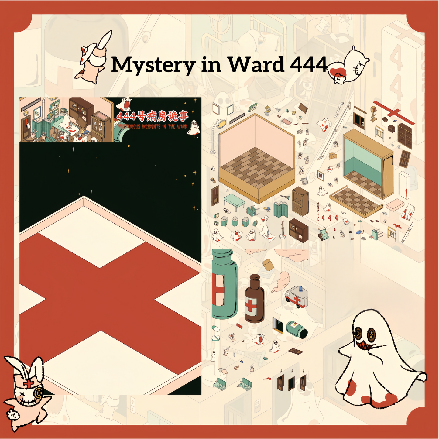 Creepy Storytime 3D Sticker | 4 Cute Miniature Scenes